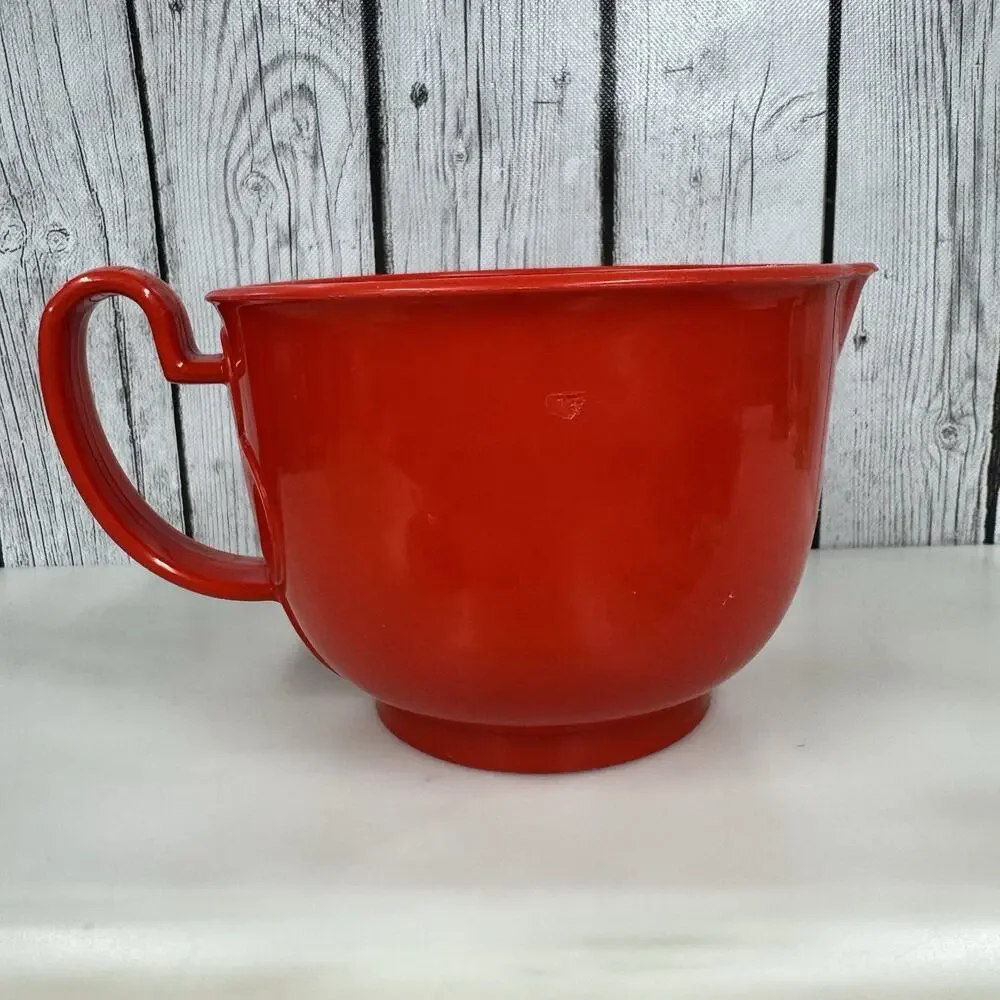 Vintage Dansk Gourmet Designs Red 1.5 Qt. Mixing Batter Bowl 1970s - READ